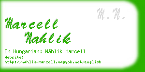 marcell nahlik business card