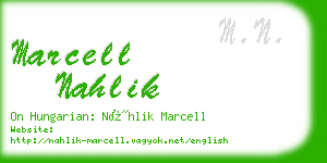 marcell nahlik business card